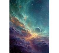 Planeta Diamond Painting, Cielo Estrellado 5D Diamond Painting Adultos, DIY Kit Manualidades Adultos, DIY Punto de Cruz Cuadro Diamante, Primavera Deco, Pintura de Diamante Kits, Regalo 30x40cm 9-2839