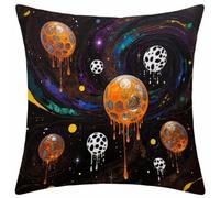 Planeta Fundas Cojines 50x50 Juego de 1, Abstracto Fundas Cojines 50x50cm, Suave Terciopelo Cuadrado Pillow Case con Cremallera Oculta, Cushion Covers para Decoracion Hogar Sala de Estar Regalo Q-9806