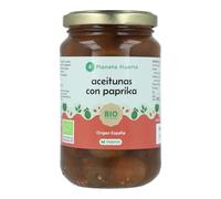 PLANETA HUERTO | Aceituna Gazpachera Ecológica 350 g - Aceitunas Verdes Manzanilla con Pimentón Dulce, Hierbas Naturales y Ajo, Producto Artesanal y Saludable
