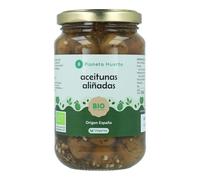 PLANETA HUERTO | Aceitunas verdes aliñadas ecológicas BIO 390 g - Aceitunas Con hierbas aromáticas naturales, sin aditivos ni conservantes, 100% agricultura ecológica