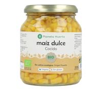 PLANETA HUERTO | Maíz Dulce Ecológico 350g en Bote de Vidrio - Maíz Conserva vegana sin gluten, ideal para ensaladas y platos cocinados, cultivo 100% bio