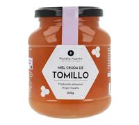 PLANETA HUERTO Miel Cruda de Tomillo 500 gr Artesanal 100% Natural de Origen España - Sin Filtrar ni Pasteurizar, Alta Concentración de Néctar de Tomillo para una Nutrición Saludable