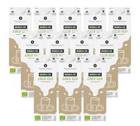 PLANETA HUERTO | Pack 12× Bebida de Coco ECO 1 L - Bebida Alternativa vegetal sin lactosa, sin azúcares añadidos y 100 % ecológica, Ligera, refrescante y versátil