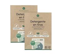 PLANETA HUERTO | Pack 2 x Eco-Tiras detergente y suavizante 80 lavados, Sin plástico, biodegradable, ultra concentrado - Eco-Tiras Apto para bebés y ropa delicada