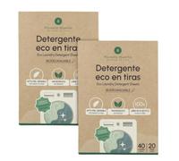PLANETA HUERTO | Pack 2x Detergente Ecológico en Tiras para Lavadora (80 lavados) - Efecto suavizante, Hipoalergénico, Sin plásticos, Aroma Natural