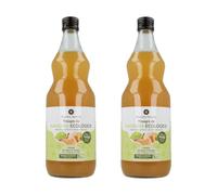 PLANETA HUERTO | Pack 2x Vinagre de manzana ECO crudo sin filtrar con la madre 1L - 5% Acidez, No pasteurizado, Vegano, Origen España