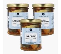 PLANETA HUERTO | Pack 3× Sardinas en Aceite de Oliva Virgen Extra Ecológico 190 g - Sardinas Conserva Saludable, Rica en Omega-3, Proteínas y con Ingredientes 100% Ecológicos