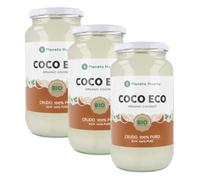 PLANETA HUERTO | Pack 3x Aceite de Coco Virgen Extra Ecológico 860 ml | 100% Puro y Natural - Crudo y Prensado en Frío - Vegano, Sin Gluten y Sin Lactosa - Para Cocinar, Repostería, Piel y Cabello