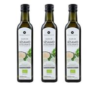 PLANETA HUERTO | Pack 3x Aceite de Sésamo ECO 500 ml - Aceite de Sésamo Virgen Prensado en Frío, 100 % Natural, Rico en Grasas Saludables y Antioxidantes