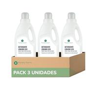 PLANETA HUERTO | Pack 3x Detergente Líquido Ecológico Sin Perfume 1,5L - Detergente Biodegradable para Ropa Blanca y de Color, Ideal para Pieles Sensibles y Bebés, Eficaz en Agua Fría