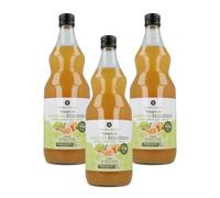 PLANETA HUERTO | Pack 3x Vinagre de manzana ECO crudo sin filtrar con la madre 1L - 5% Acidez, No pasteurizado, Vegano, Origen España