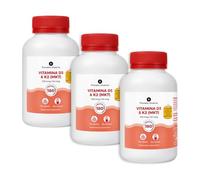 PLANETA HUERTO | Pack 3x Vitamina D3 4000 UI & K2 MK7 180 Cápsulas - Vitamina Suplemento para Huesos Fuertes, Absorción de Calcio y Salud Cardiovascular