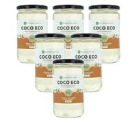 PLANETA HUERTO | Pack 6x Aceite de Coco Desodorizado Ecológico 500 ml - 100% Puro, Sin Sabor ni Olor - Vegano, Sin Gluten y Sin Lactosa - Para Cocinar, Hornear, Freír, Repostería, Piel y Cabello