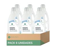 PLANETA HUERTO | Pack 6x Detergente Líquido Ecológico para Ropa 1,5 L - Detergente Líquido Aroma natural a ropa limpia, elimina manchas difíciles incluso a baja temperatura