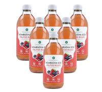 PLANETA HUERTO | Pack 6x Kombucha ECO Frutos Rojos 330 ml | Fermentación Natural | Probióticos para el Sistema Digestivo