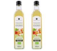 PLANETA HUERTO | Paxk 2x Vinagre de Sidra de Manzana Ecológico con Madre 500 ml, Vinagre Natural sin Filtrar - Vinagre de Sidra, Fermentado en Barrica y Rico en Enzimas Digestivas