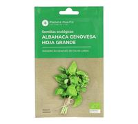 Planeta HUERTO | Semillas Ecológicas de Albahaca Genovesa - Aroma Intenso y Hoja Grande, Ideal para Pestos y Platos Mediterráneos