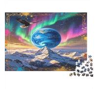 Planeta Místico Aurora Montaña Puzzle de 1000 Piezas Papel para Adultos Fantasía Naturaleza Relajación Decoración Regalo Familiar 52x38cm/1000pcs