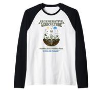Planeta Saludable del refrigerador del Suelo del CO2 de la Agricultura regenerativa Camiseta Manga Raglan
