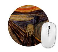 Planetacase - Alfombrilla de Ratón Edvard Munch El Grito - Obras De Arte Famosas - Superficie de Tejido Poliéster - Redonda, 20 cm