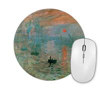 Planetacase - Alfombrilla de Ratón Jean Claude Monet Sol Naciente - Obras De Arte Famosas - Superficie de Tejido Poliéster - Redonda, 20 cm