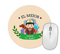 Planetacase - Alfombrilla De Ratón Original - Mejor Cazador del Mundo - Redonda 20 cm - para Oficina o Despacho - Superficie de Poliéster - Diseño Cazador