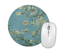 Planetacase - Alfombrilla de Ratón Vincent Van Gogh Almendro en Flor - Obras De Arte Famosas - Superficie de Tejido Poliéster - Redonda, 20 cm