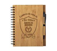 Planetacase - Cuaderno de Notas la Mejor agente de seguros del Mundo - Libreta Aseguradora de Madera Natural con Boligrafo - Bloc de Notas A5 con 80 Hojas - Diseño Grabado en Bajorrelieve