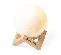 Planetacase Lámpara Personalizada con altavoz Portátil Bluetooth Táctil - Altavoz Luna Llena Personalizado con nombre o texto Luz nocturna LED