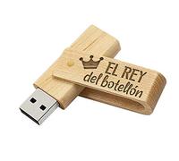 Planetacase Memoria USB El Rey del Botellon - Pendrive Originales y Divertidos para Regalar - Flashdrive De Madera 16GB USB Regalo