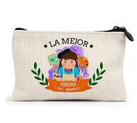Planetacase - Monedero Personalizado - la Mejor pintora del Mundo - Cierre con Cremallera - 15x10 cm - Lino - Artista Pintura Personalizado