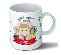 Planetacase - Taza Actor - Regalo Original Actores Cine Teatro - Cerámica 330 mL - Taza Desayuno Apta para Microondas y Lavavajillas - Resistente a Lavados