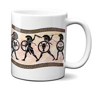 Planetacase Taza Antigua Grecia Soldados hoplitas Atenas Esparta cerámica Griega 330 mL