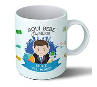 Planetacase - Taza Broker - Regalo Original Broker Inversor Bolsa - Cerámica 330 mL - Taza Desayuno Apta para Microondas y Lavavajillas - Resistente a Lavados