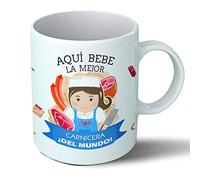 Planetacase - Taza carnicera - Regalo Original - Cerámica 330 mL - Taza Desayuno Apta para Microondas y Lavavajillas - carniceros - Resistente a Lavados
