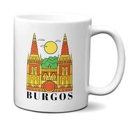 Planetacase - Taza Cerámica Burgos | Diseño Original de Ciudad | Apta para Microondas y Lavavajillas | Souvenir de 330 ml | Taza de Café, Color Burgos, Material Cerámica