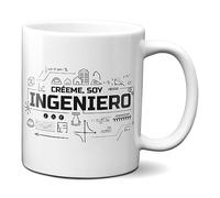 Planetacase - Taza Cerámica Desayuno Regalo Ingenieros - Diseño Original y Divertido - Apta Microondas y Lavavajillas - 330 ml, Creeme Soy Ingeniero