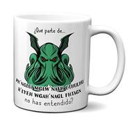 Planetacase - Taza Cthulhu - Humor Negro - Regalo Original para Amantes de Lovecraft - Cerámica 330 mL - Apta para Microondas y Lavavajillas, Blanco, 1 Unidad, Cerámica