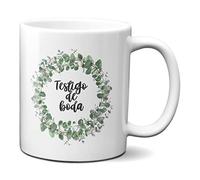 Planetacase - Taza de Cerámica 330 mL - Diseño Original para Regalar - Apta para Microondas y Lavavajillas - Ideal para Testigos de Boda - Altura 9,5 cm, Testigo, 1 Unidad, Cerámica