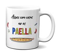 Planetacase - Taza de Cerámica con Frase Divertida - Diseño Arroz con Cosas no es Paella - Apta para Microondas y Lavavajillas - Capacidad 330 mL - Altura 9.5 cm