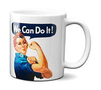 Planetacase - Taza de Feminismo - We Can Do It - Regalo Original - Cerámica 330 mL - Apta para Microondas y Lavavajillas - Altura 9.5 cm, Feminismo 2