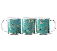 Planetacase - Taza Desayuno 330 mL - Diseño Vincent Van Gogh Almendro en Flor - Cerámica - Apta para Microondas y Lavavajillas - Ideal para Café Té y Leche