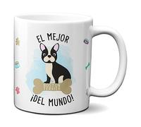 Planetacase Taza el Mejor Boston Terrier del Mundo Regalo Original Taza Perro Ceramica 330 mL