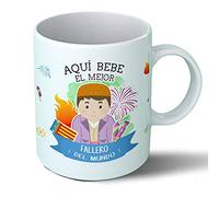 Planetacase - Taza fallero - Regalo Original - Cerámica 330 mL - Taza Desayuno Apta para Microondas y Lavavajillas - fallas Valencia - Resistente a Lavados