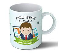 Planetacase - Taza Funcionario - Regalo Original Funcionarios - Cerámica 330 mL - Taza Desayuno Apta para Microondas y Lavavajillas - Resistente a Lavados