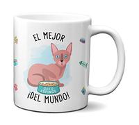 Planetacase Taza gato el mejor gato esfinge del mundo - Regalo diseño original tazas gatitos te café desayuno ceramica 330 mL