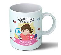 Planetacase - Taza Influencer - Regalo Original Influencers Internet Redes Sociales - Cerámica 330 mL - Taza Desayuno Apta para Microondas y Lavavajillas - Resistente a Lavados - Influencer (La)