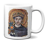 Planetacase Taza Justiniano Mosaico Emperador Romano Roma Ceramica 330 mL