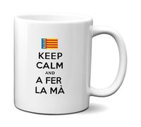 Planetacase - Taza Keep Calm y Fer la Mà - Frases Valencianas - Apta para Microondas y Lavavajillas - 330 mL - Diseño Original, A Fer La Ma, Cerámica