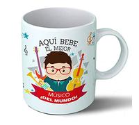 Planetacase - Taza músico - Regalo Original - Cerámica 330 mL - Taza Desayuno Apta para Microondas y Lavavajillas - Resistente a Lavados - música - Resistente a Lavados